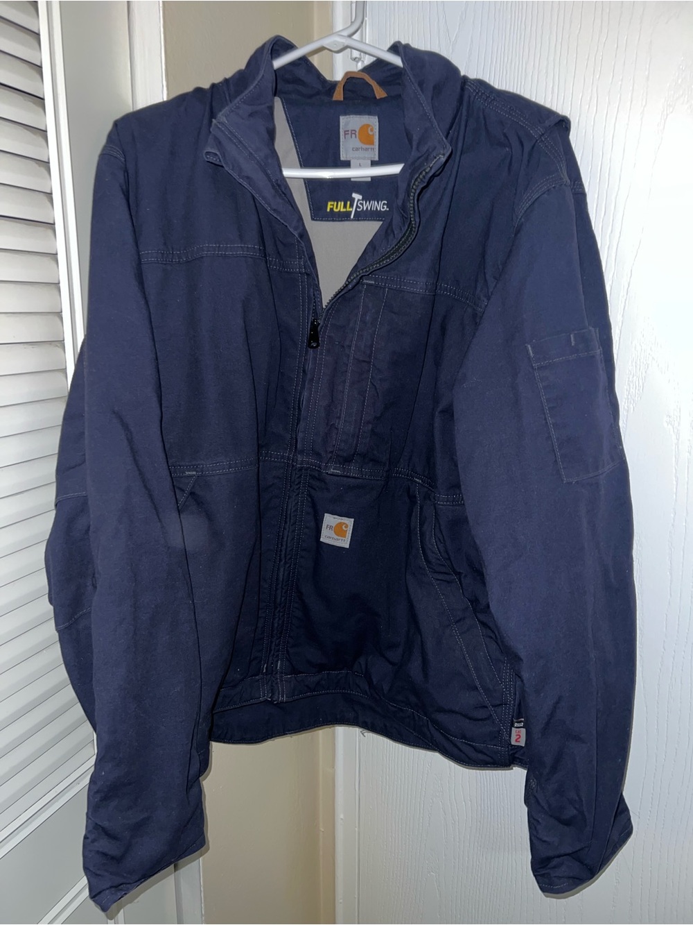 EUC Carhartt Jacket Men’s L Blue FR Full Swing Quick Flame Resistant 107179-410